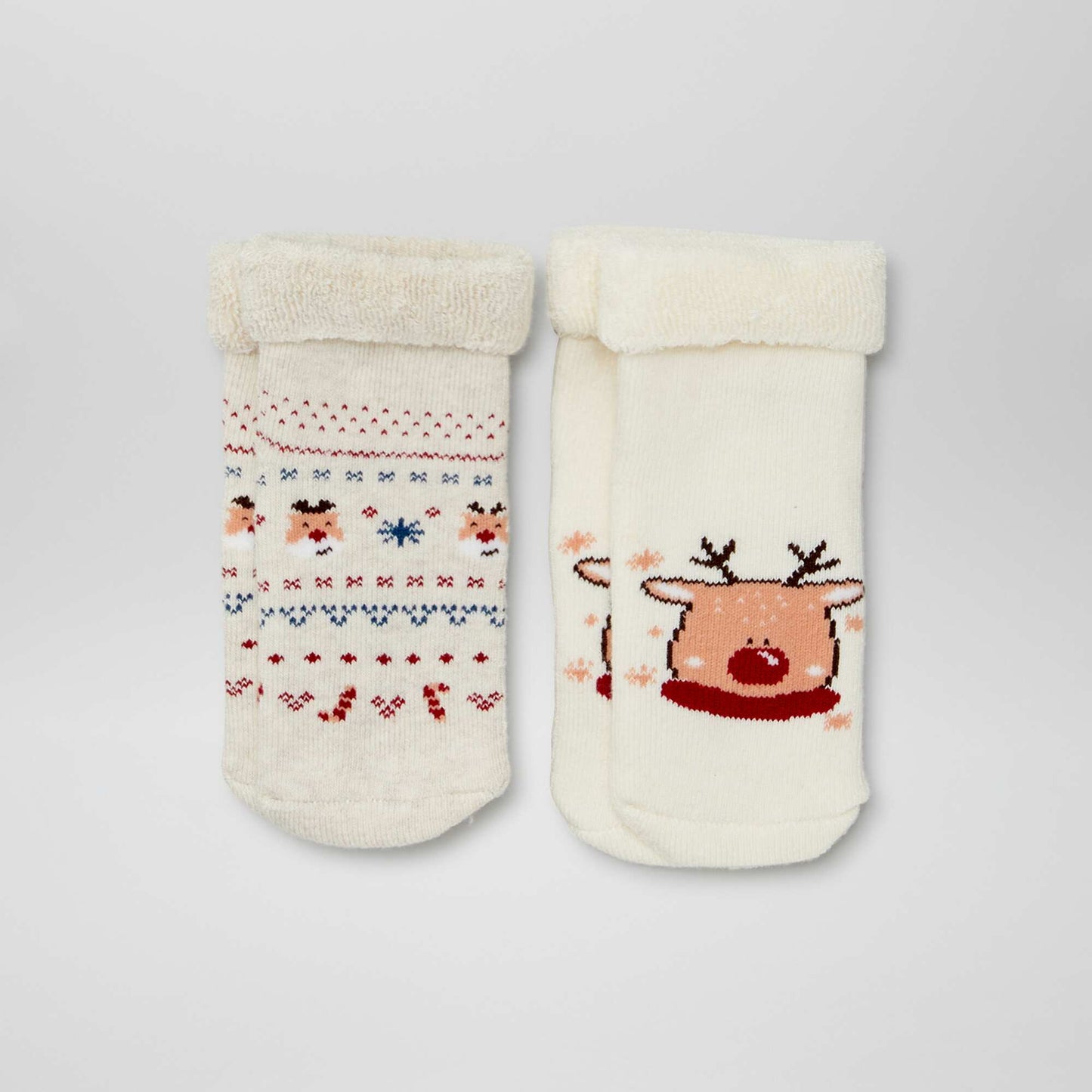 Chunky knit Christmas socks - Pack of 2 BEIGE