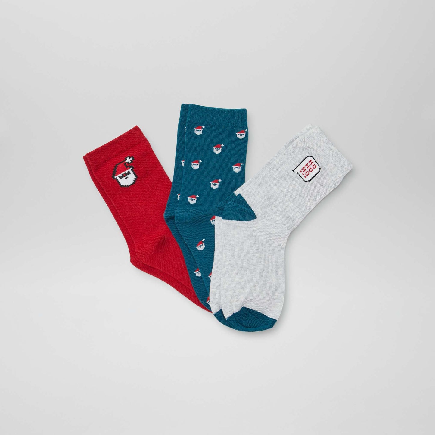 Long Christmas socks - Pack of 3 RED