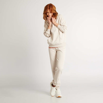 Basic sweatshirt fabric joggers BEIGE