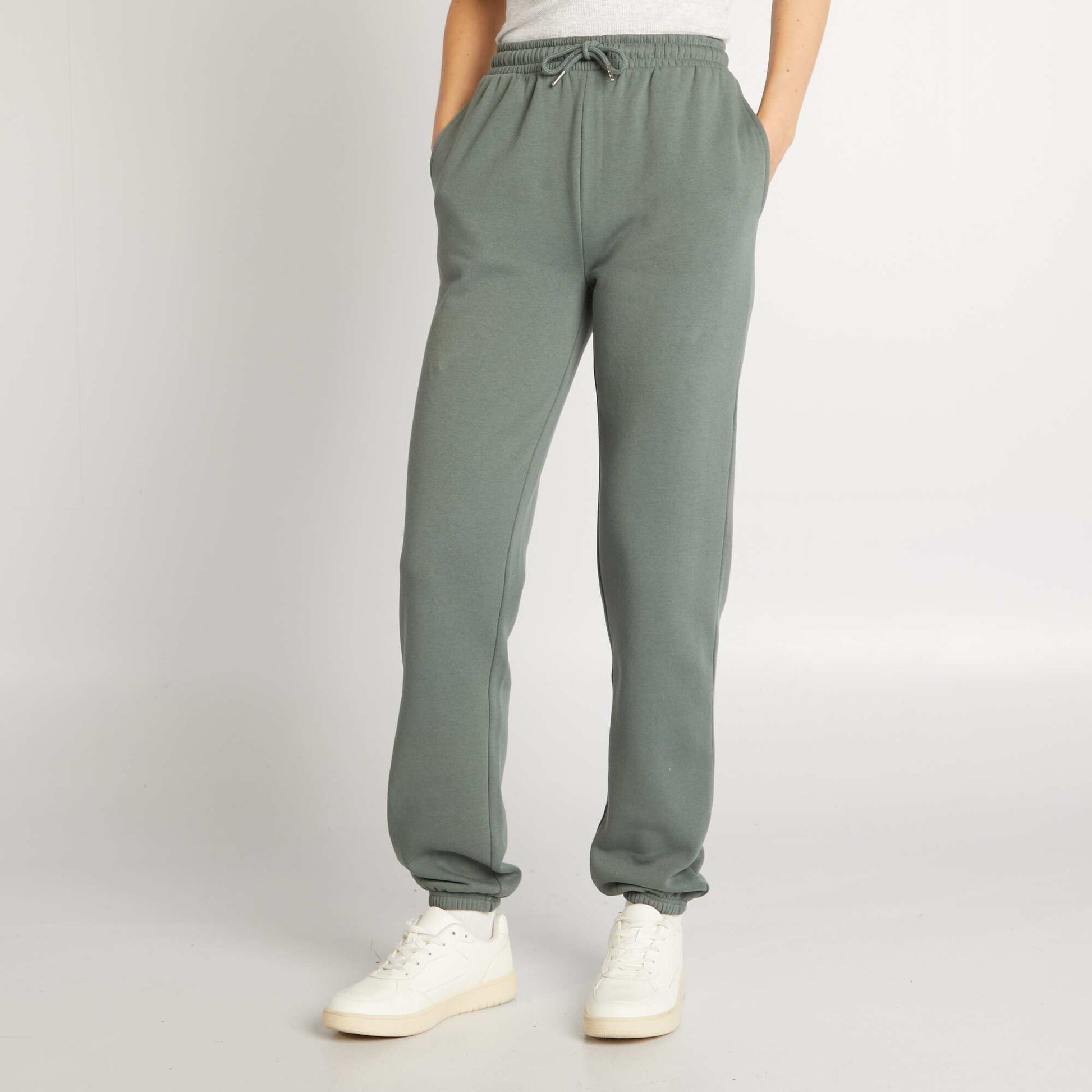 Basic sweatshirt fabric joggers GREEN