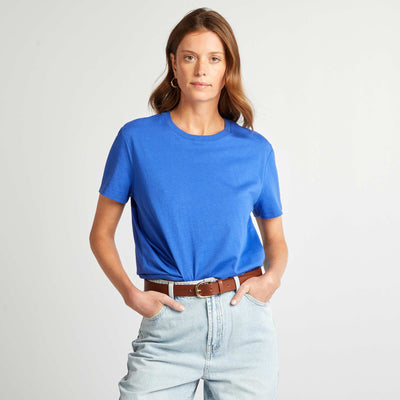 Short-sleeved jersey T-shirt BLUE