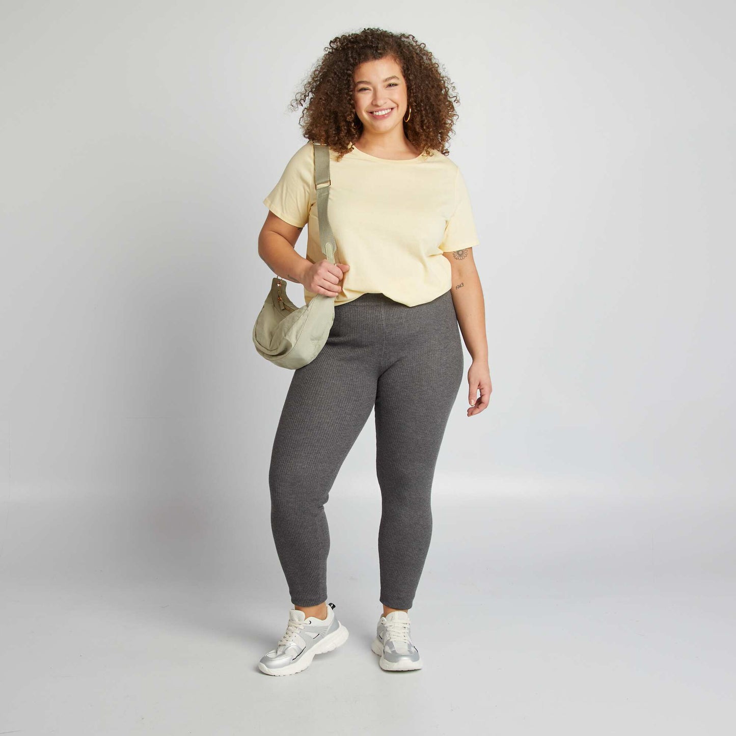 Short-sleeved jersey knit T-shirt YELLOW