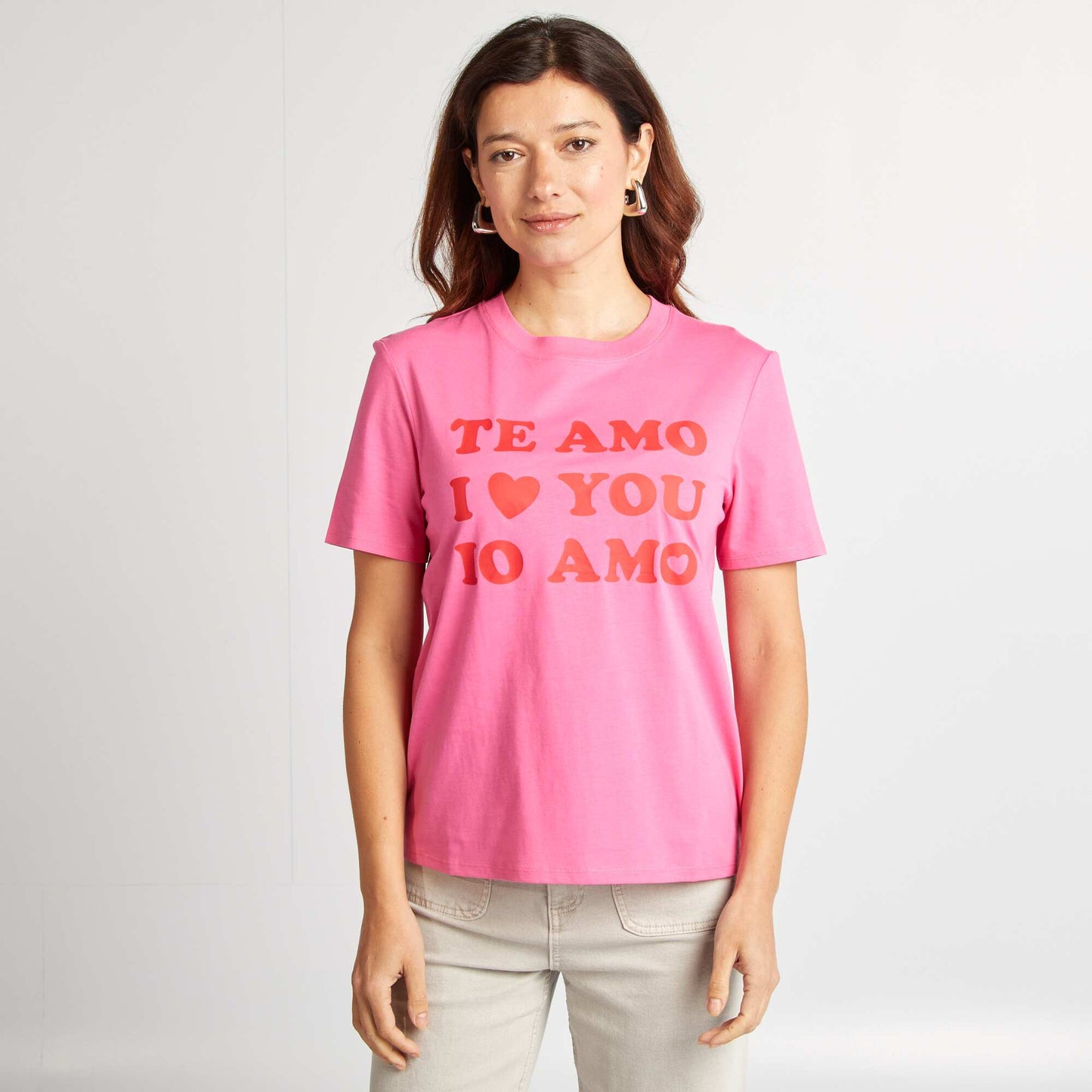 Short-sleeved T-shirt - Valentine's Day PINK