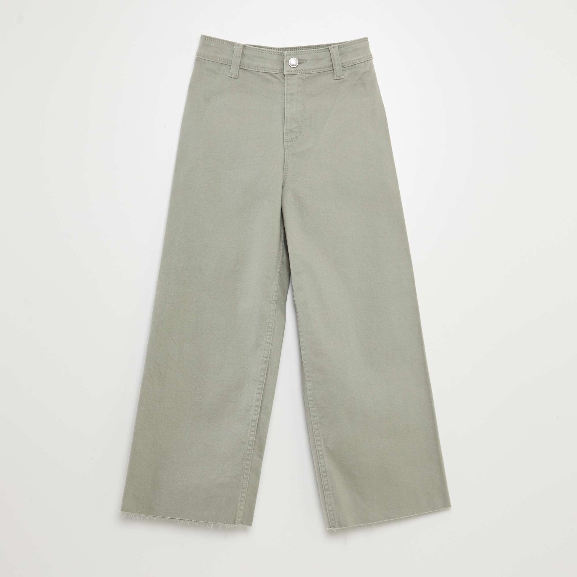 Wide-leg denim trousers GREEN