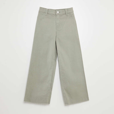 Wide-leg denim trousers GREEN