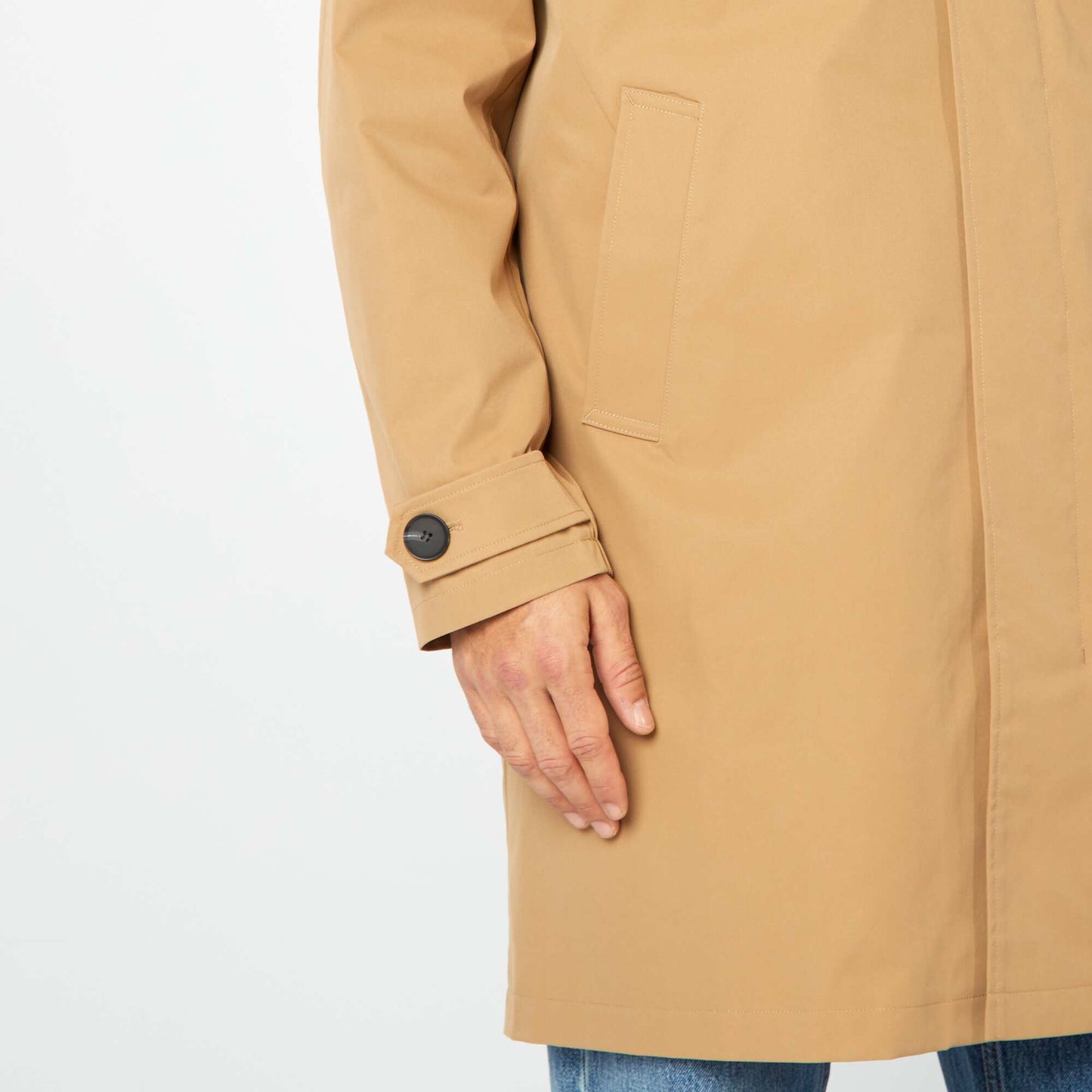 Mid-length trench coat with quilted bodywarmer inside BEIGE