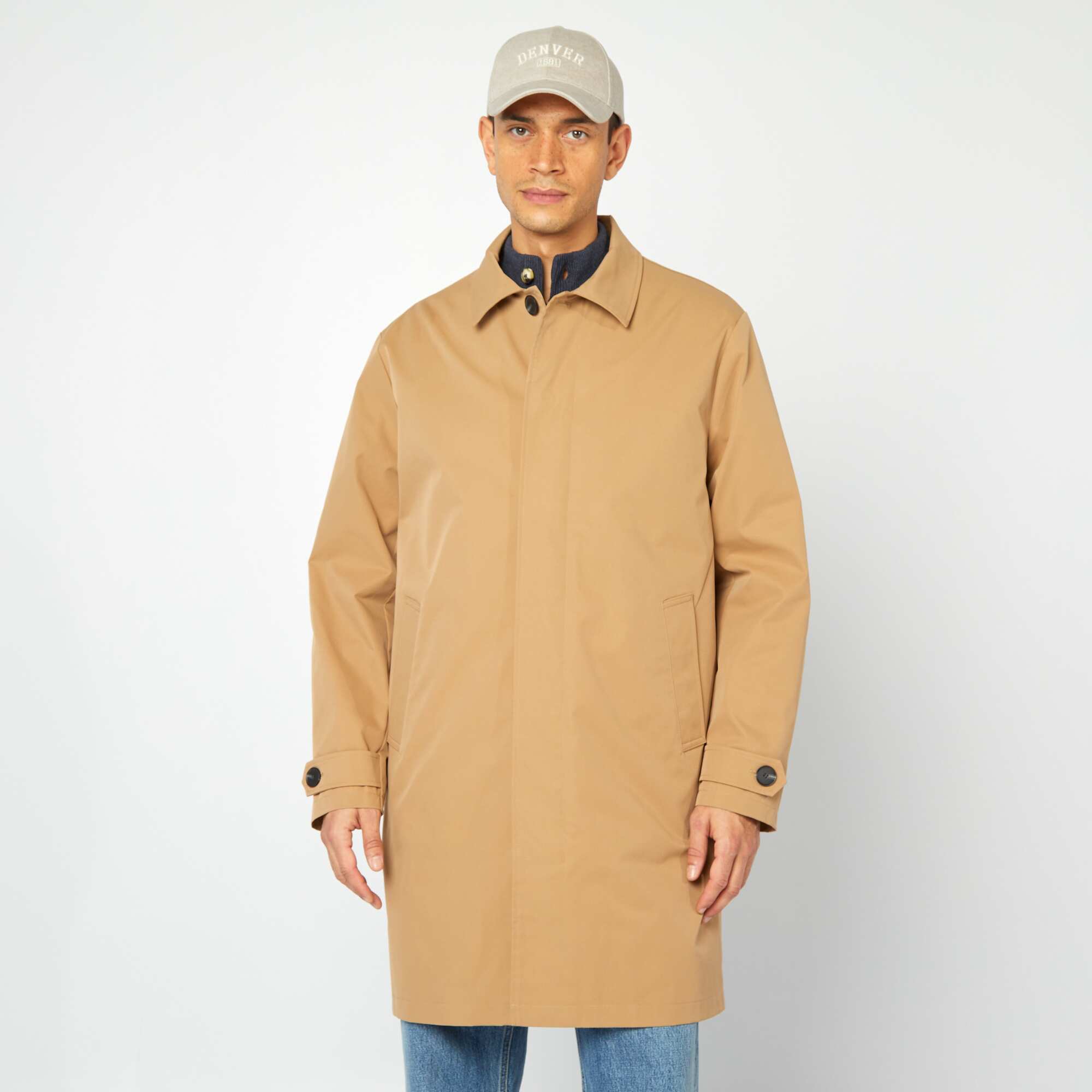 Mid-length trench coat with quilted bodywarmer inside BEIGE
