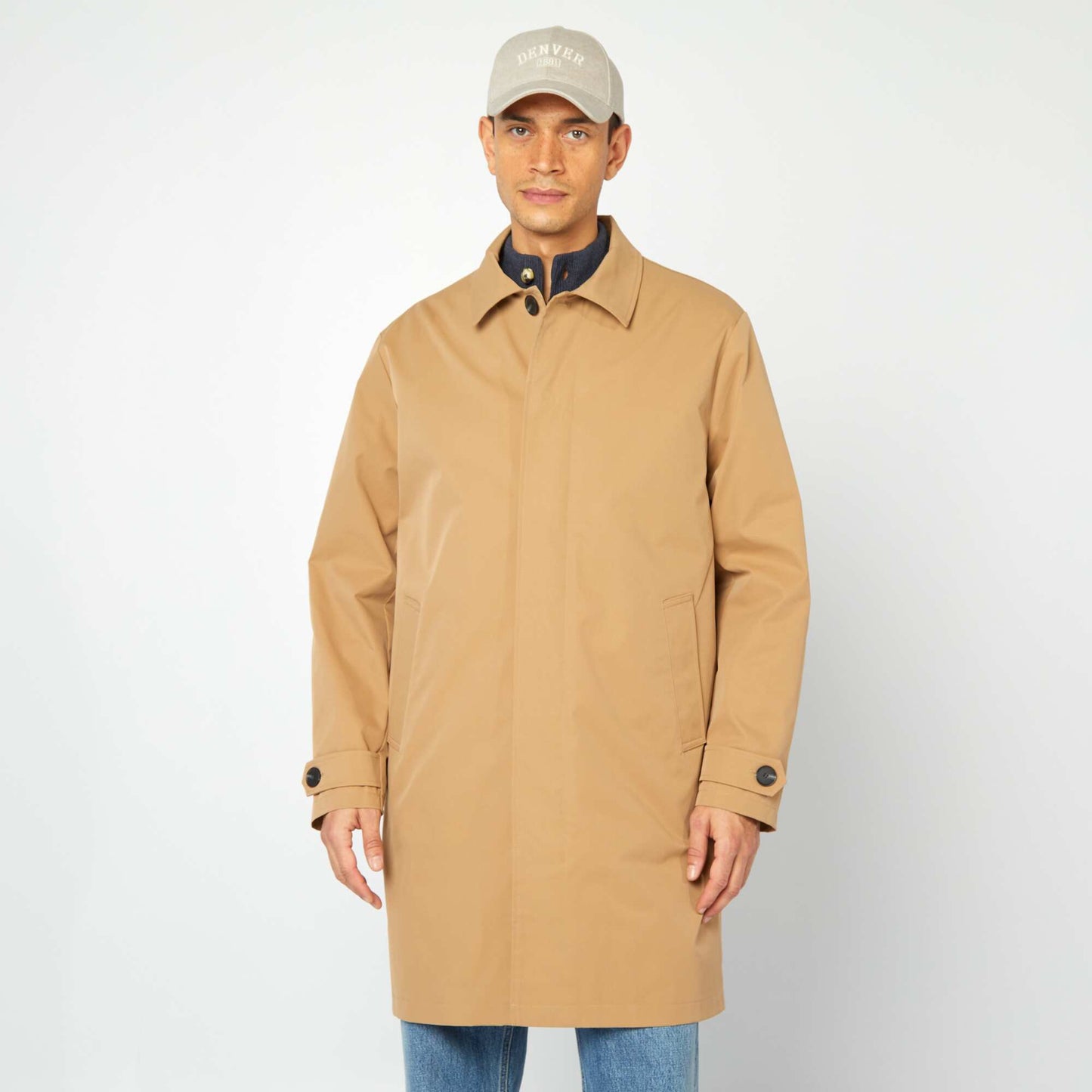 Mid-length trench coat with quilted bodywarmer inside BEIGE