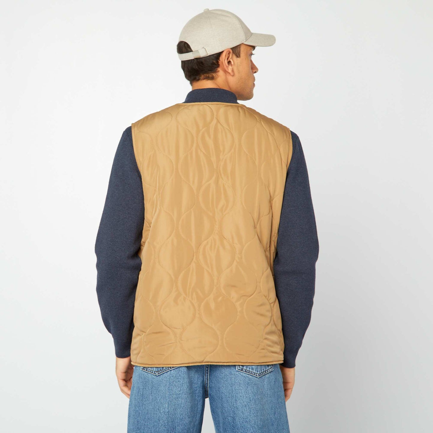 Mid-length trench coat with quilted bodywarmer inside BEIGE