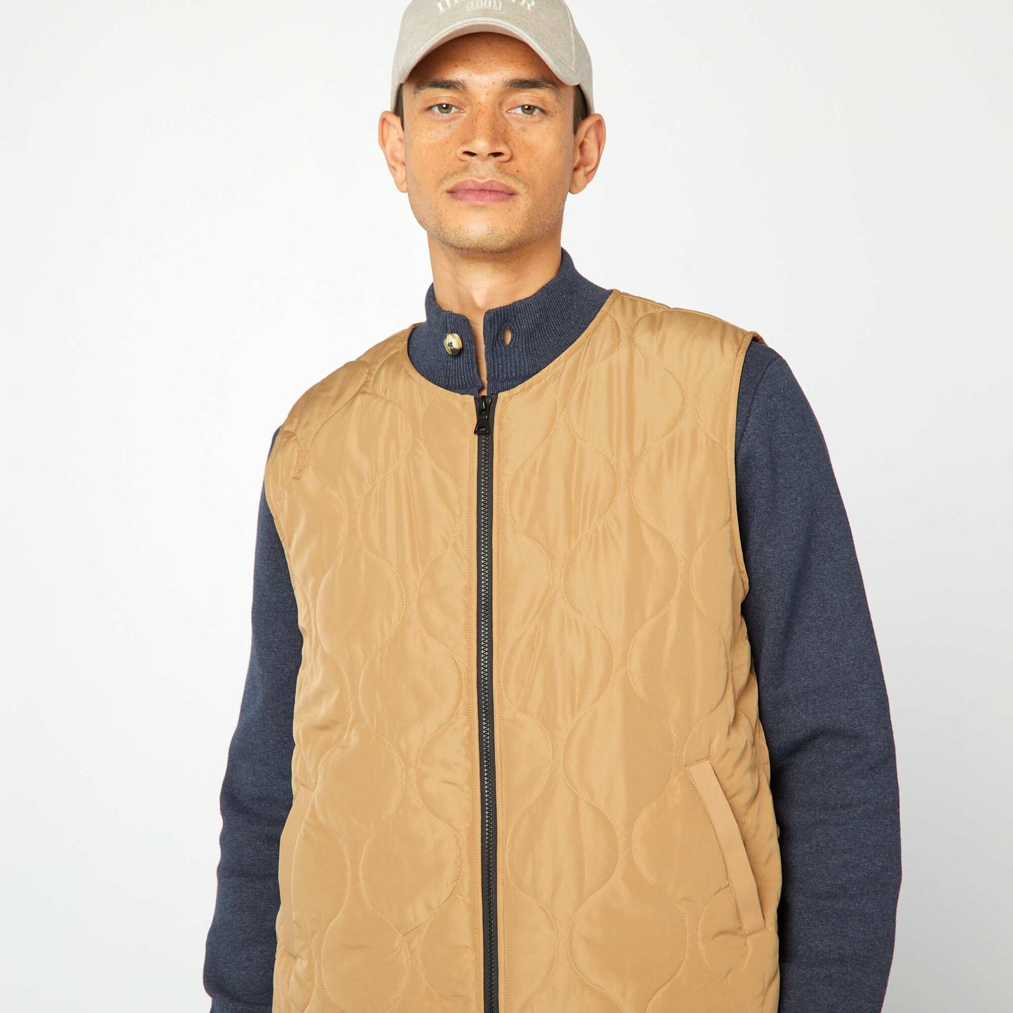 Mid-length trench coat with quilted bodywarmer inside BEIGE