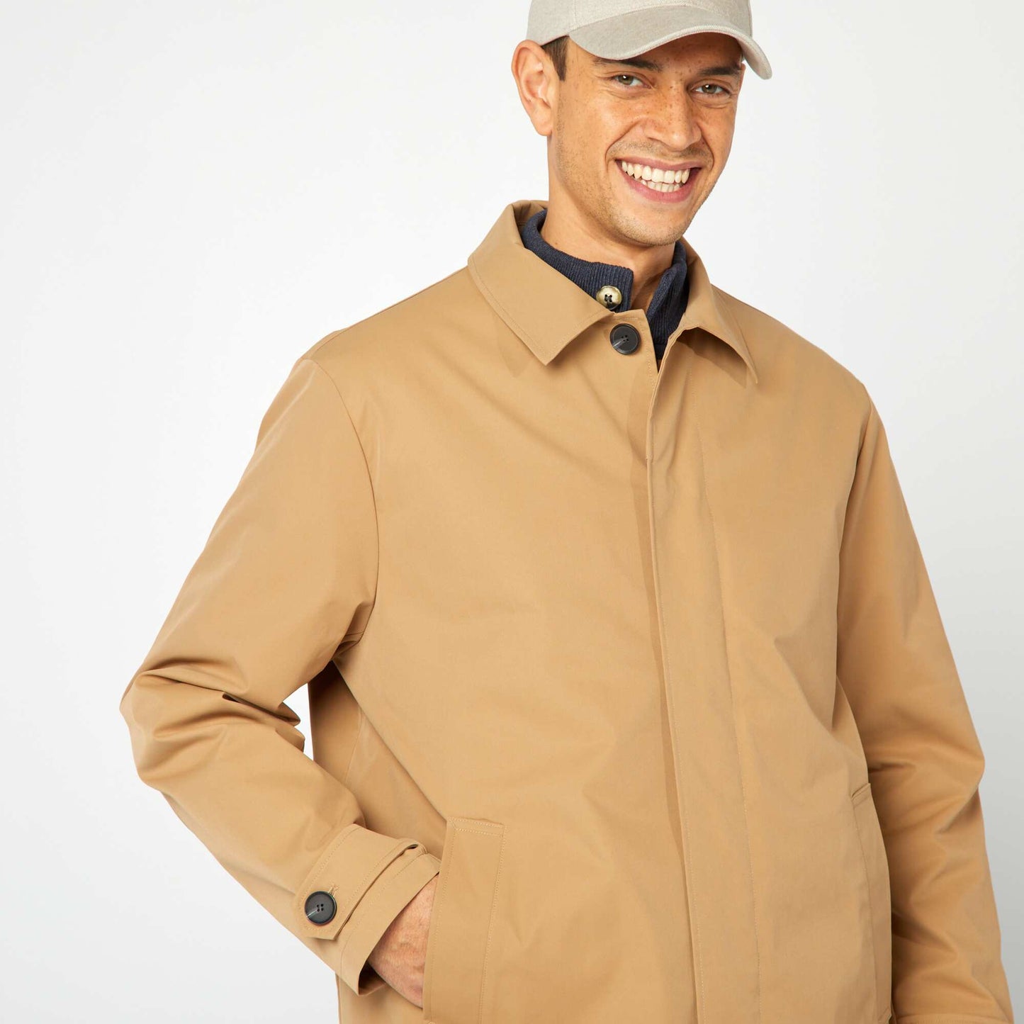 Mid-length trench coat with quilted bodywarmer inside BEIGE