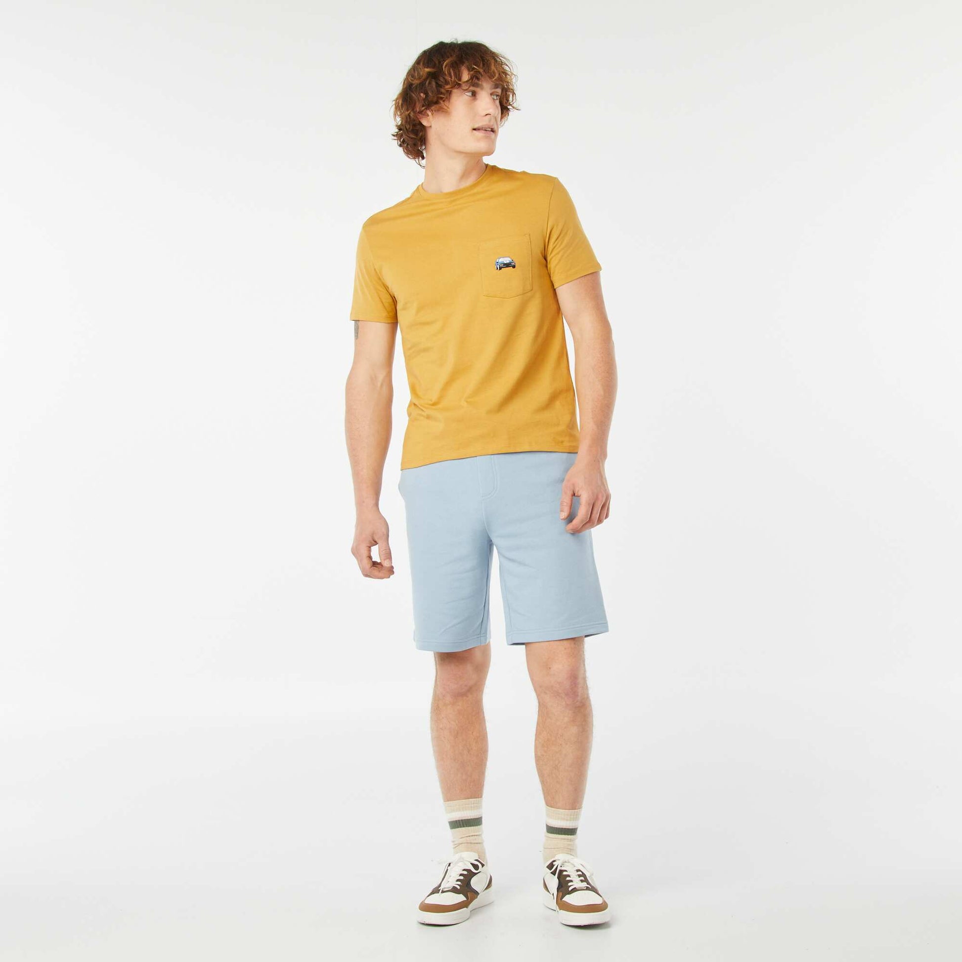 Plain Bermuda short joggers BLUE
