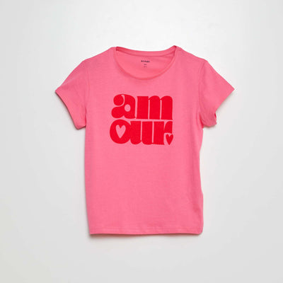 Printed jersey knit T-shirt PINK