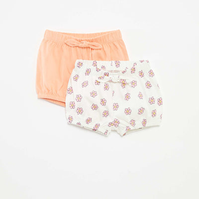 Pack of shorts with bows - 2-piece set ORANGE