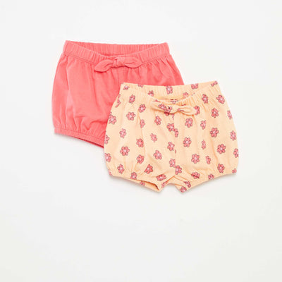 Pack of shorts with bows - 2-piece set PINK