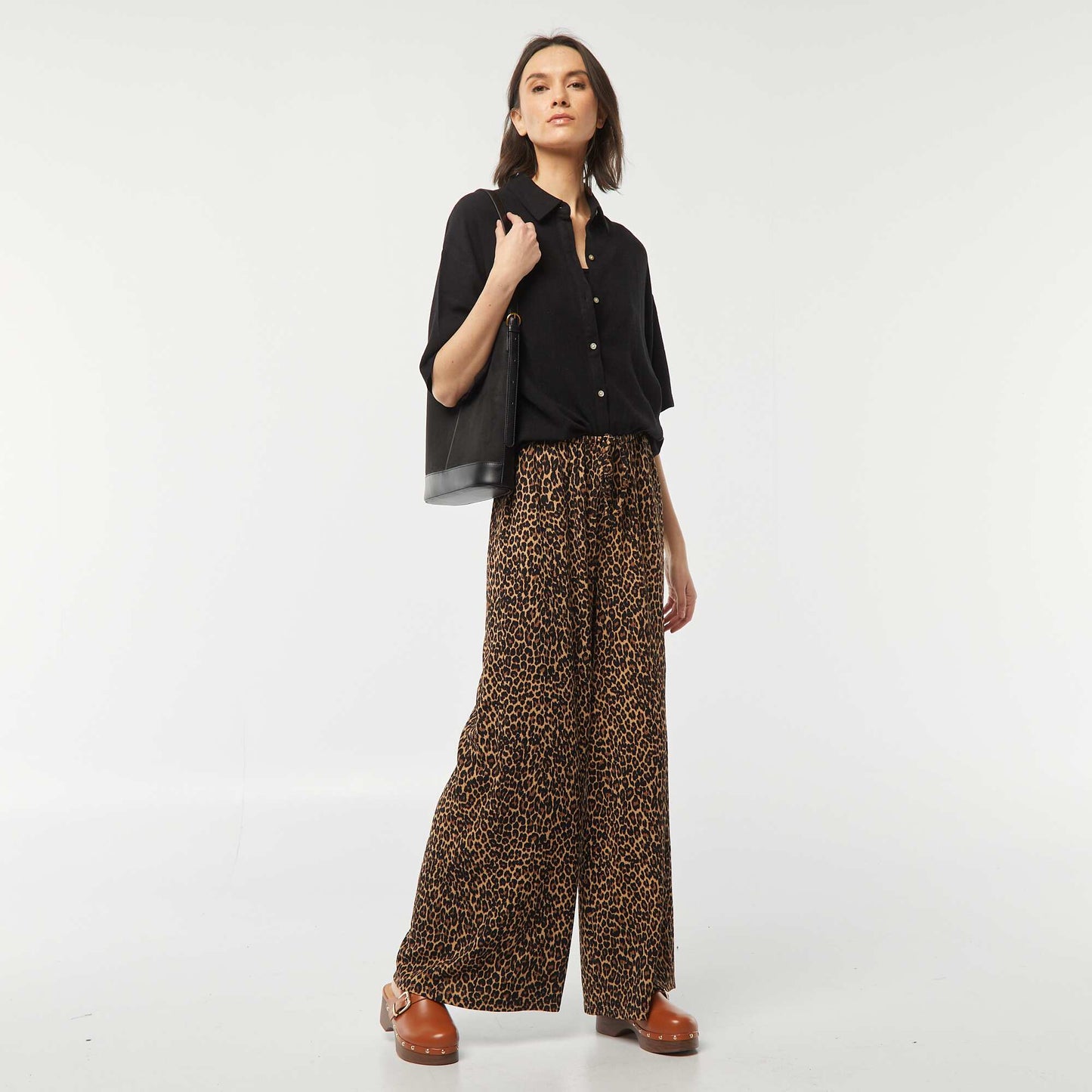 Oversized linen blouse BLACK