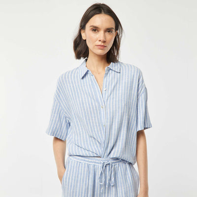 Oversized linen blouse BLUE