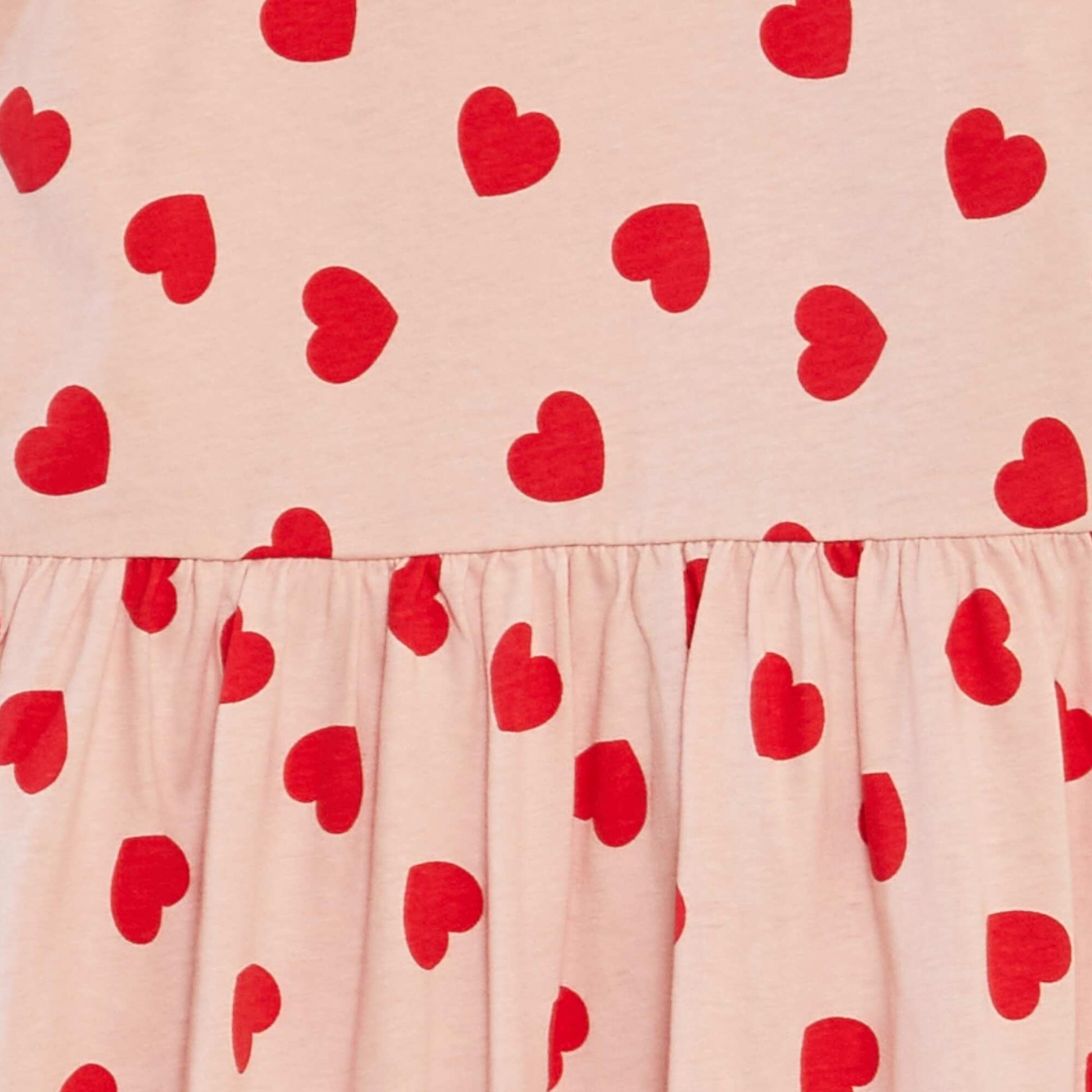 Patterned dress with ruffled straps RED
