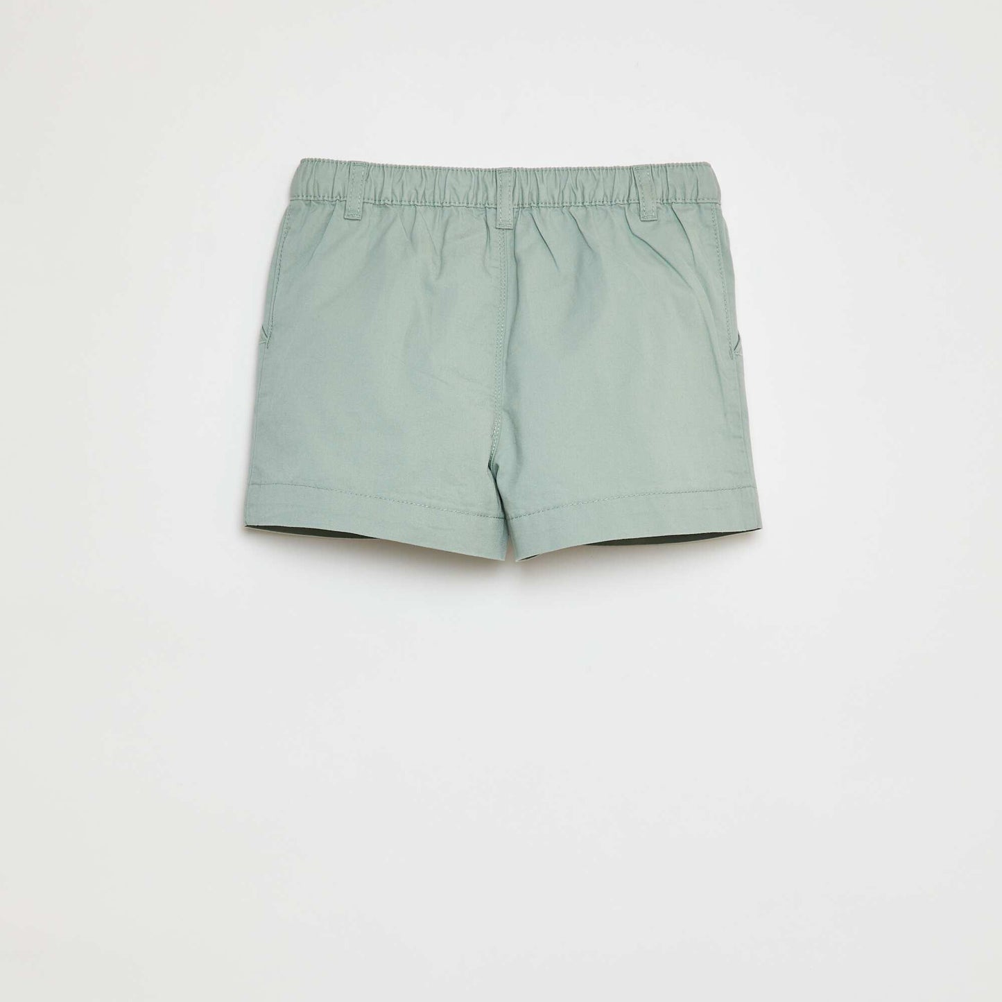 Plain shorts with adjustable waist GREEN