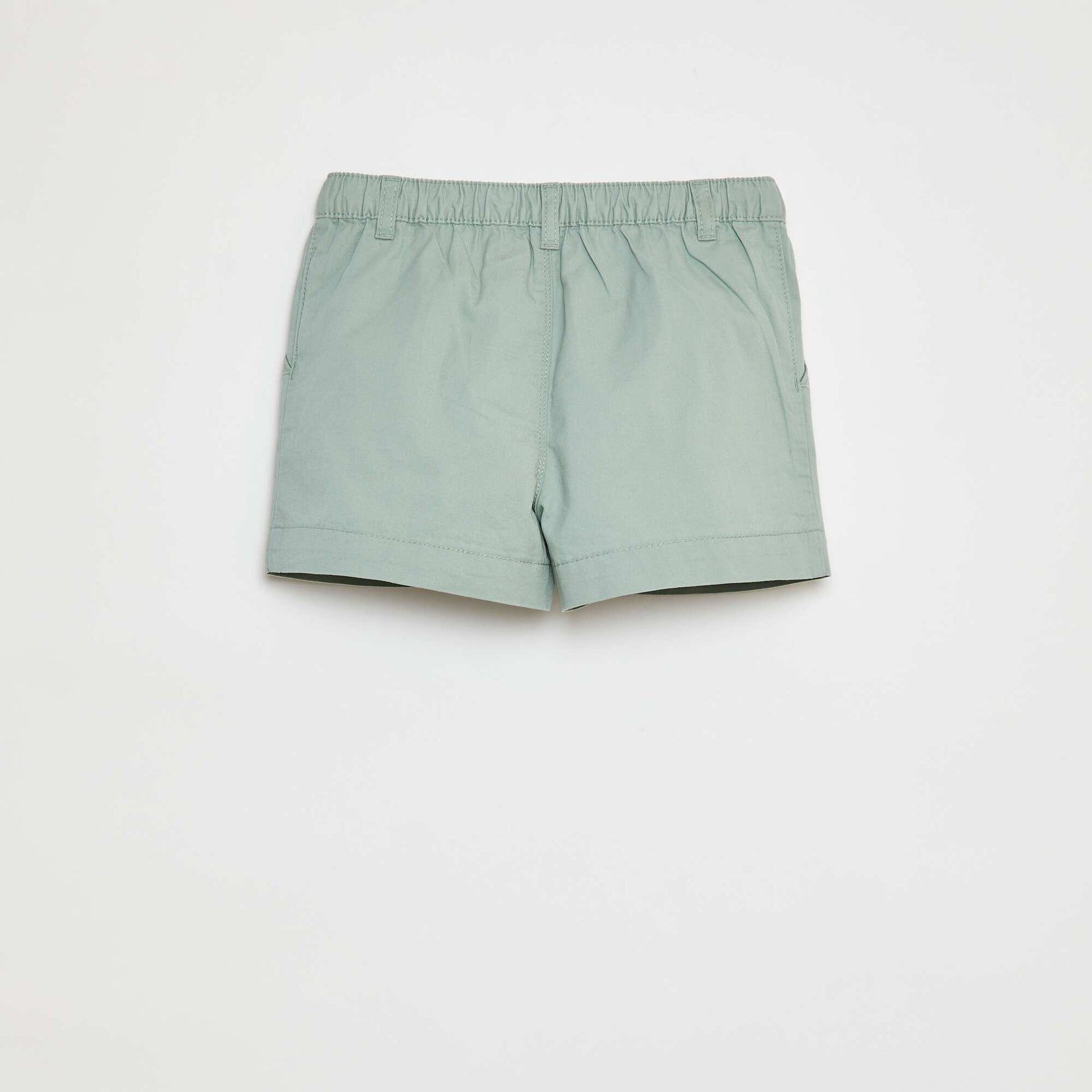 Plain shorts with adjustable waist GREEN