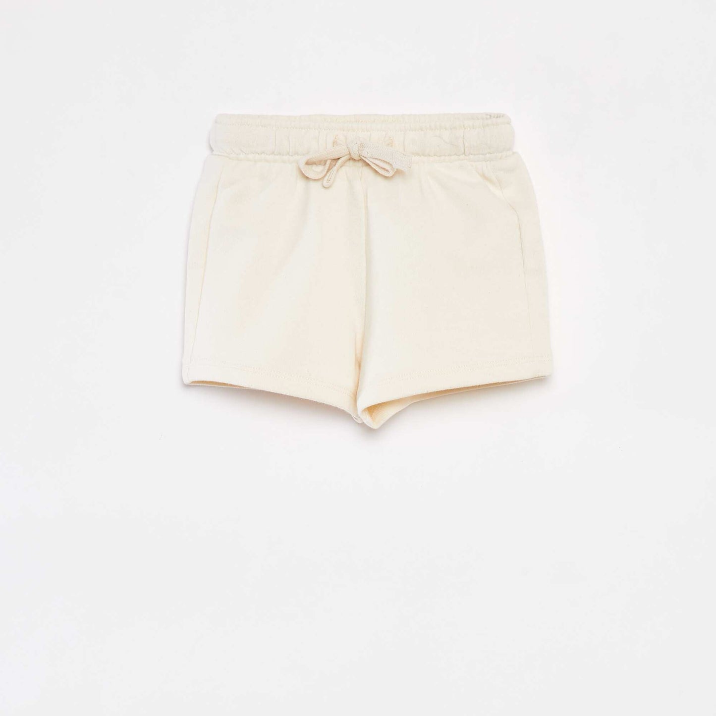 Plain shorts with elasticated waist WHITE