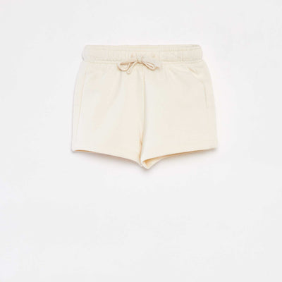 Plain shorts with elasticated waist WHITE