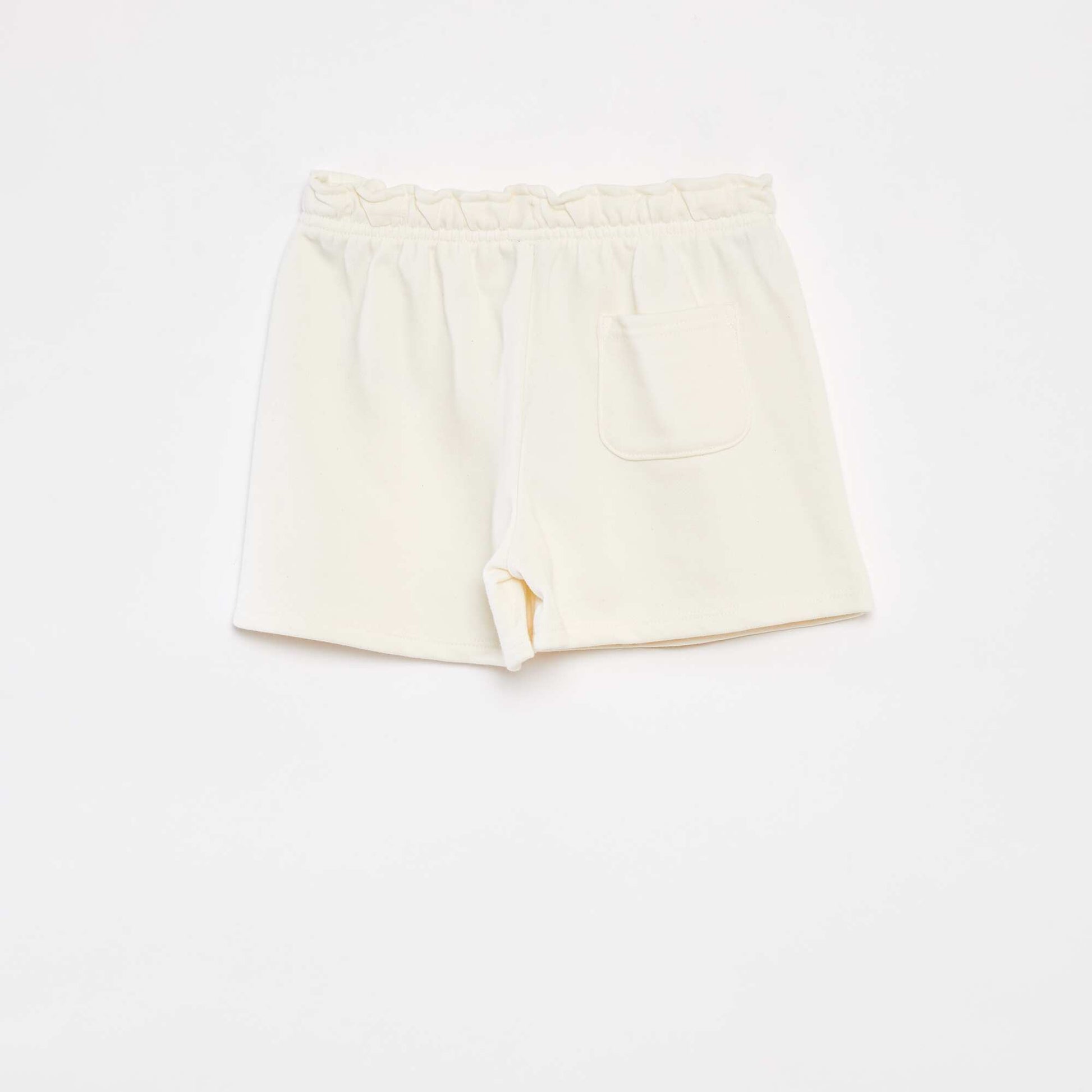 Plain sweatshirt fabric shorts WHITE
