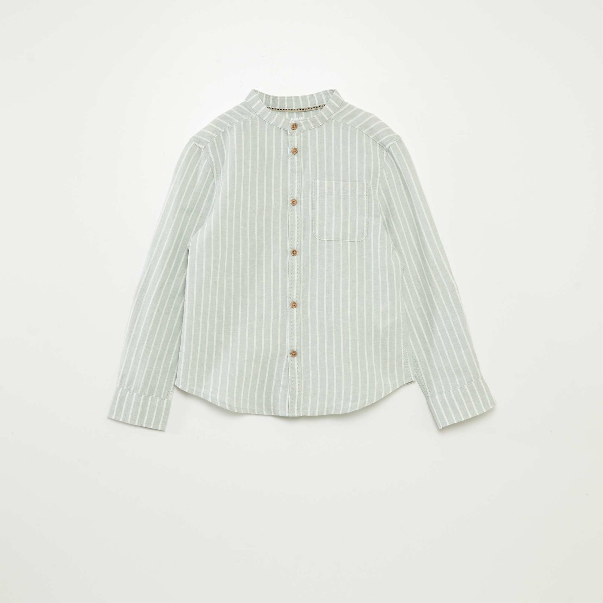 Linen-blend shirt GREEN
