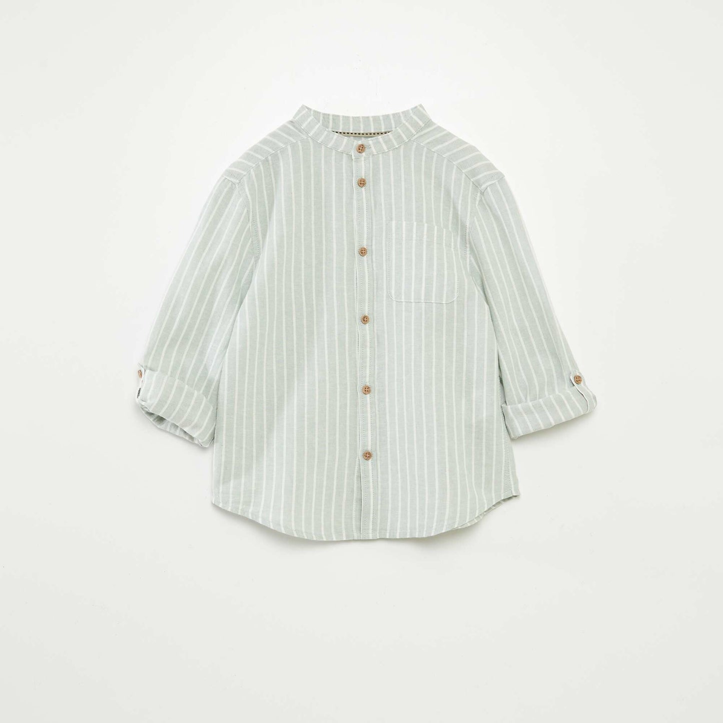 Linen-blend shirt GREEN