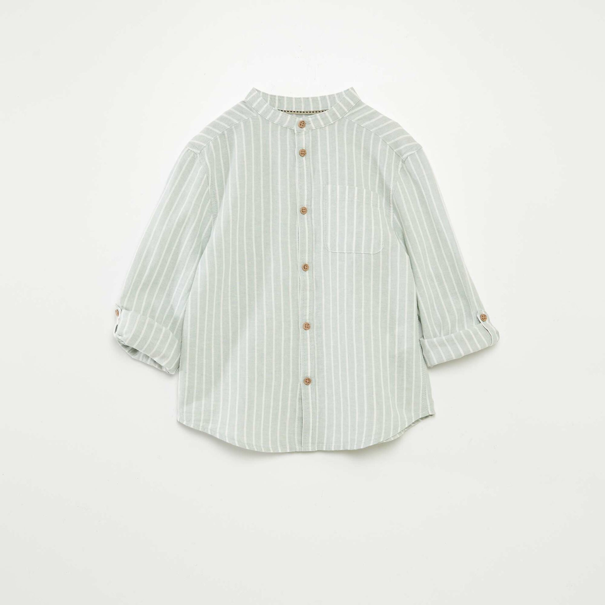 Linen-blend shirt GREEN