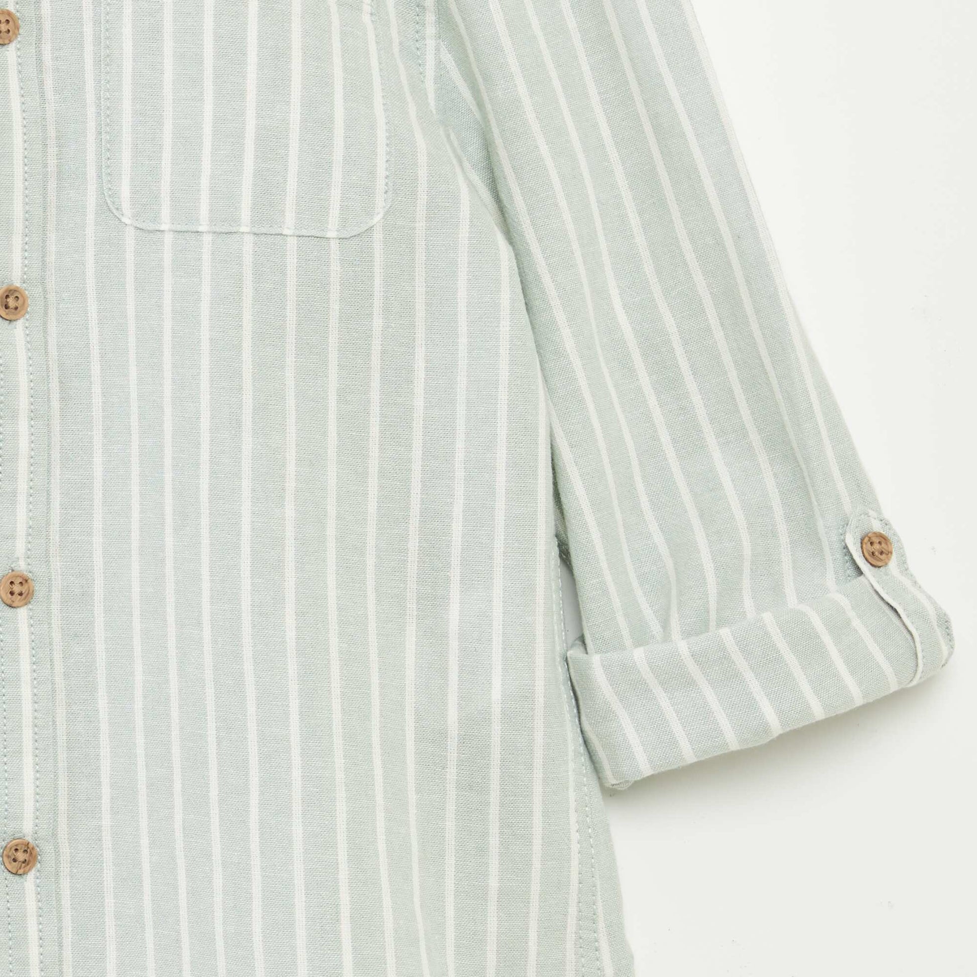 Linen-blend shirt GREEN