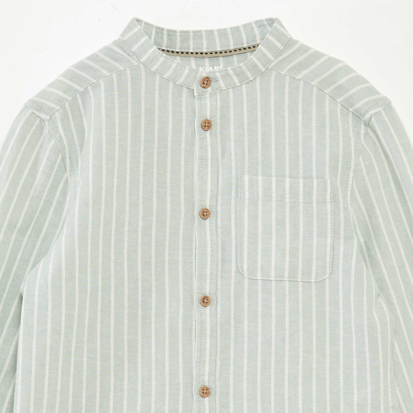 Linen-blend shirt GREEN