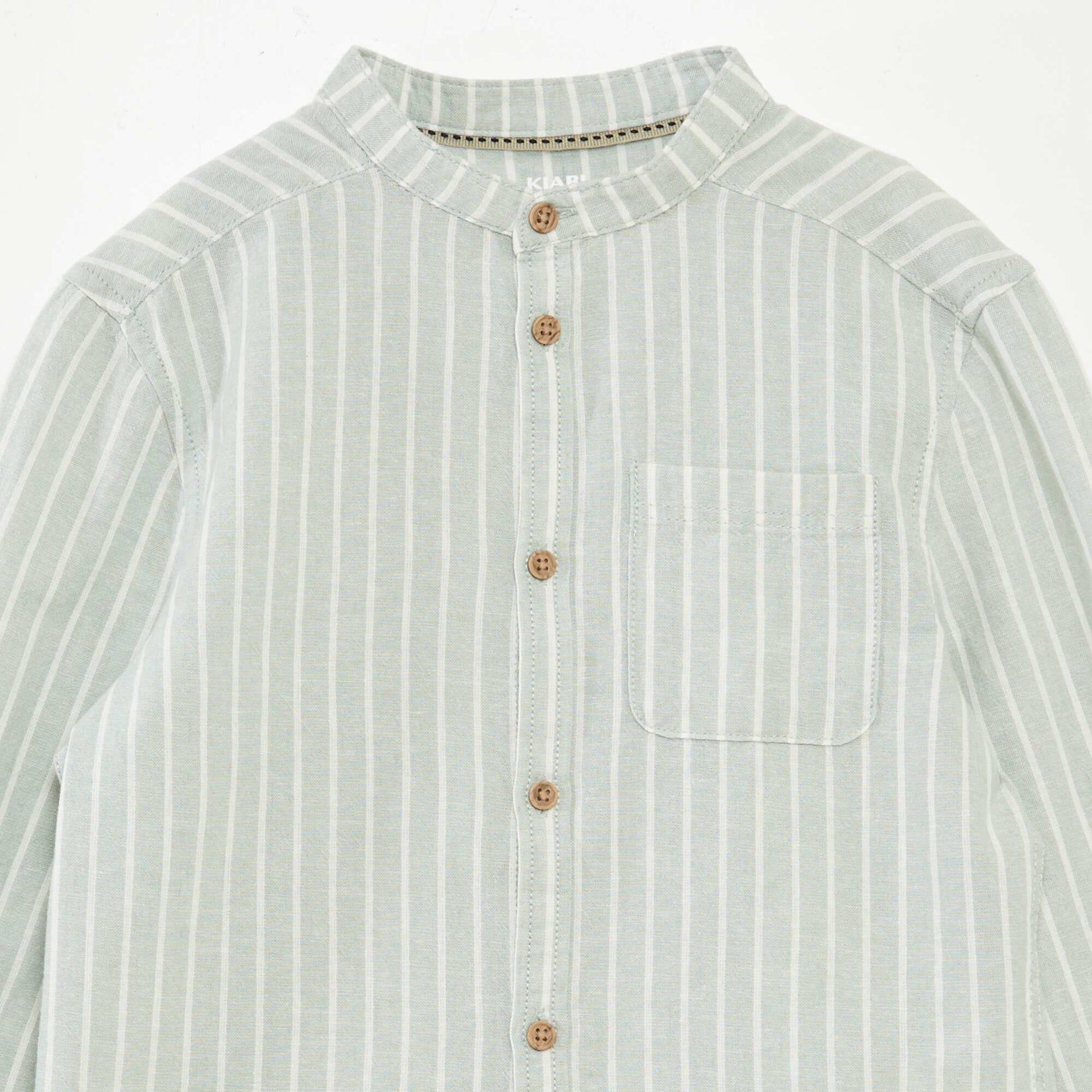 Linen-blend shirt GREEN
