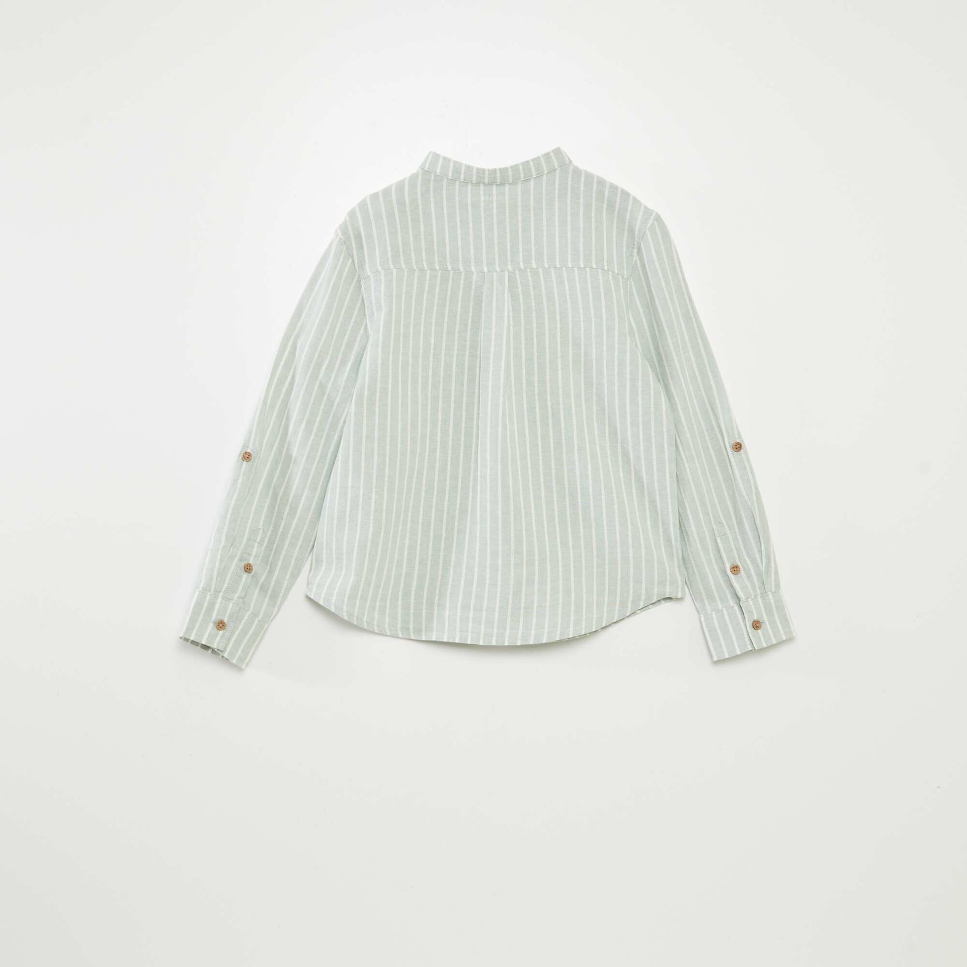 Linen-blend shirt GREEN
