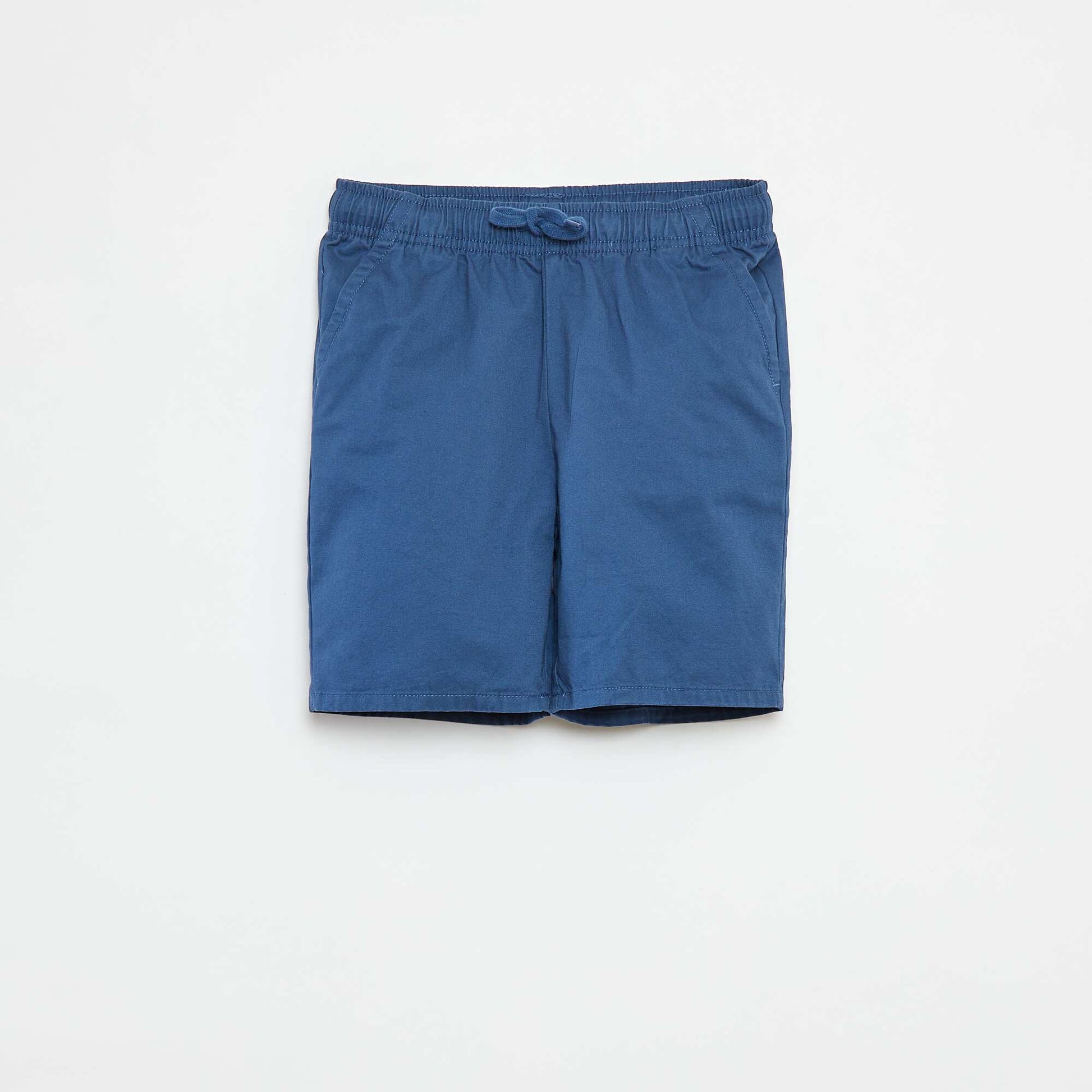 Plain chino-style Bermuda shorts BLUE