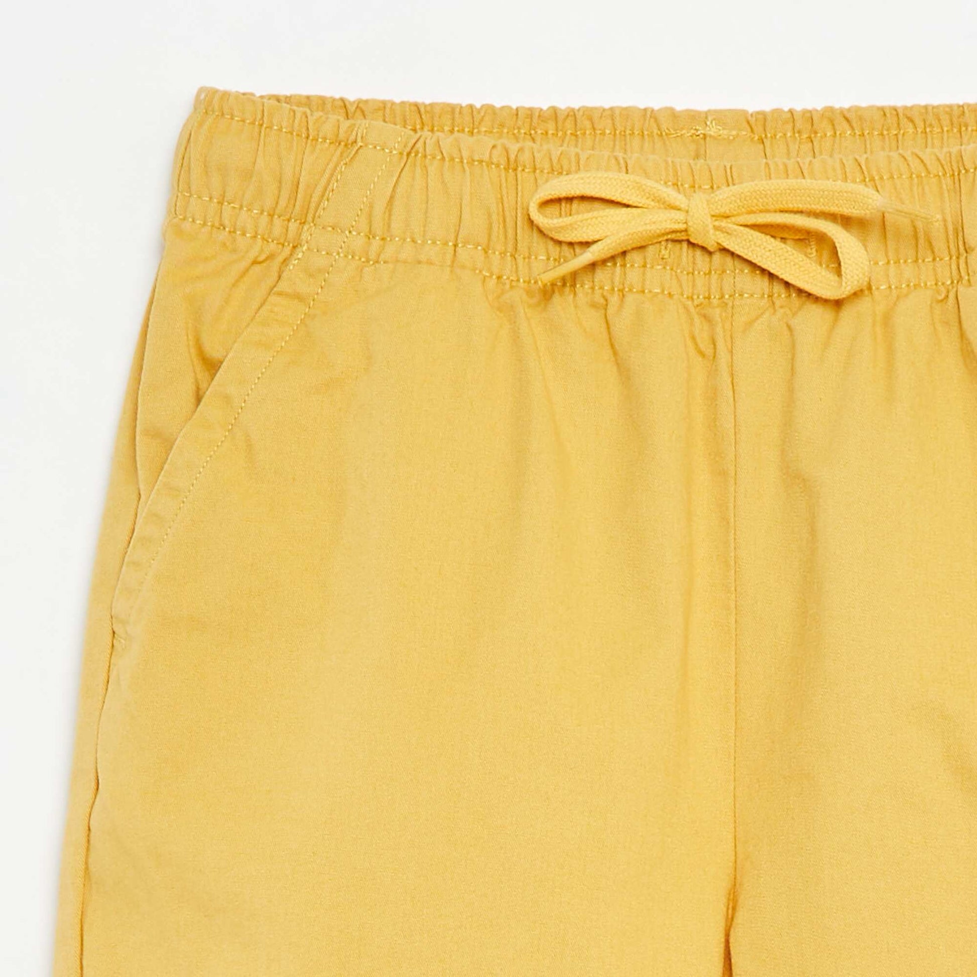Plain chino-style Bermuda shorts YELLOW