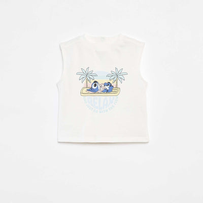 'Disney' printed cotton vest top WHITE