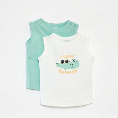 Pack of 2 vest tops GREEN