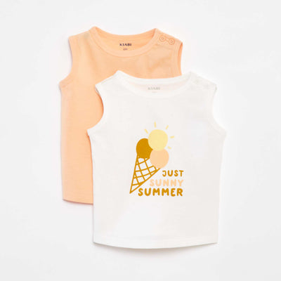Pack of 2 vest tops ORANGE