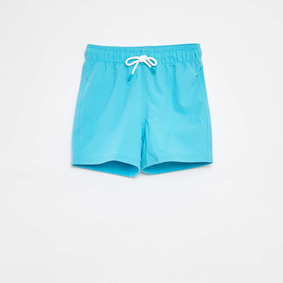 Plain board shorts with drawstring ties BLUE