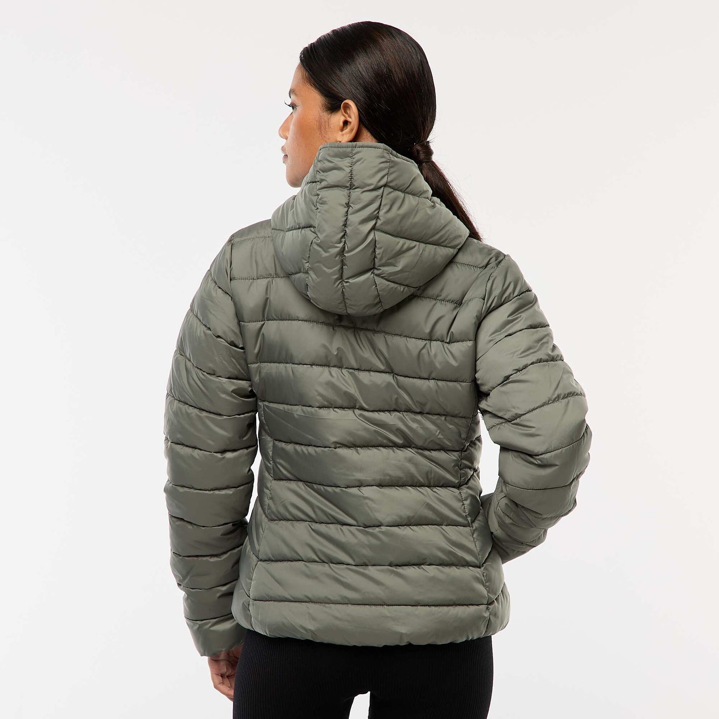 Lightweight Padded Jacket with Hood GREEN