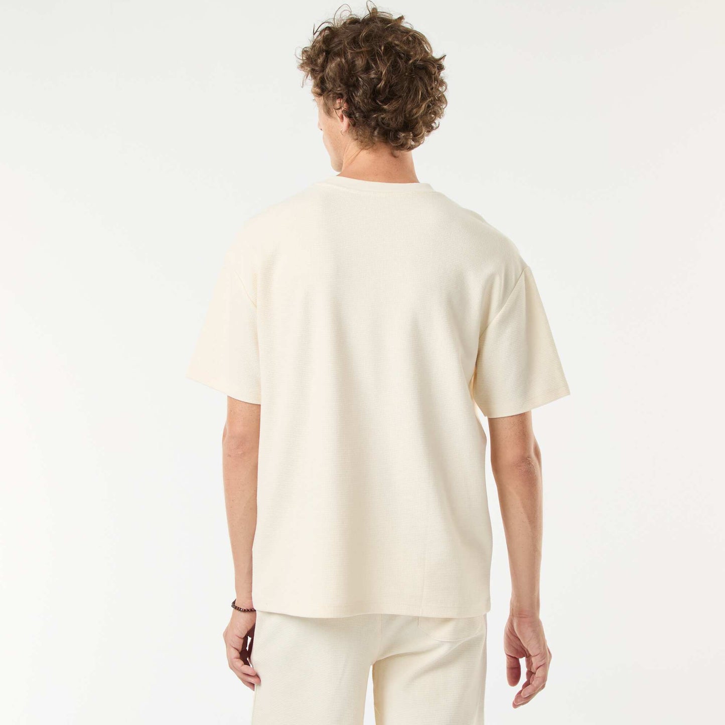 V-neck knit T-shirt WHITE