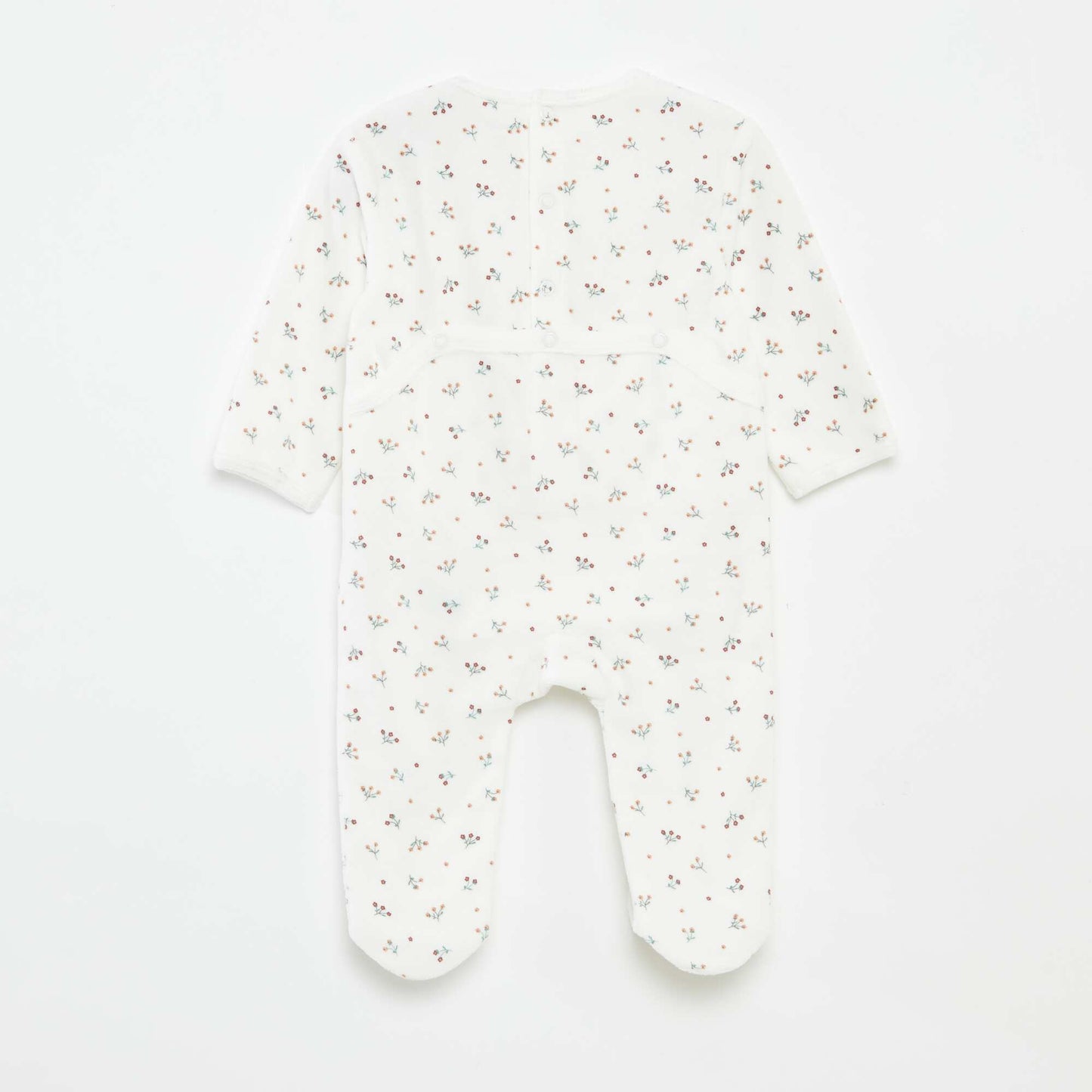Velour sleepsuit with motif BEIGE
