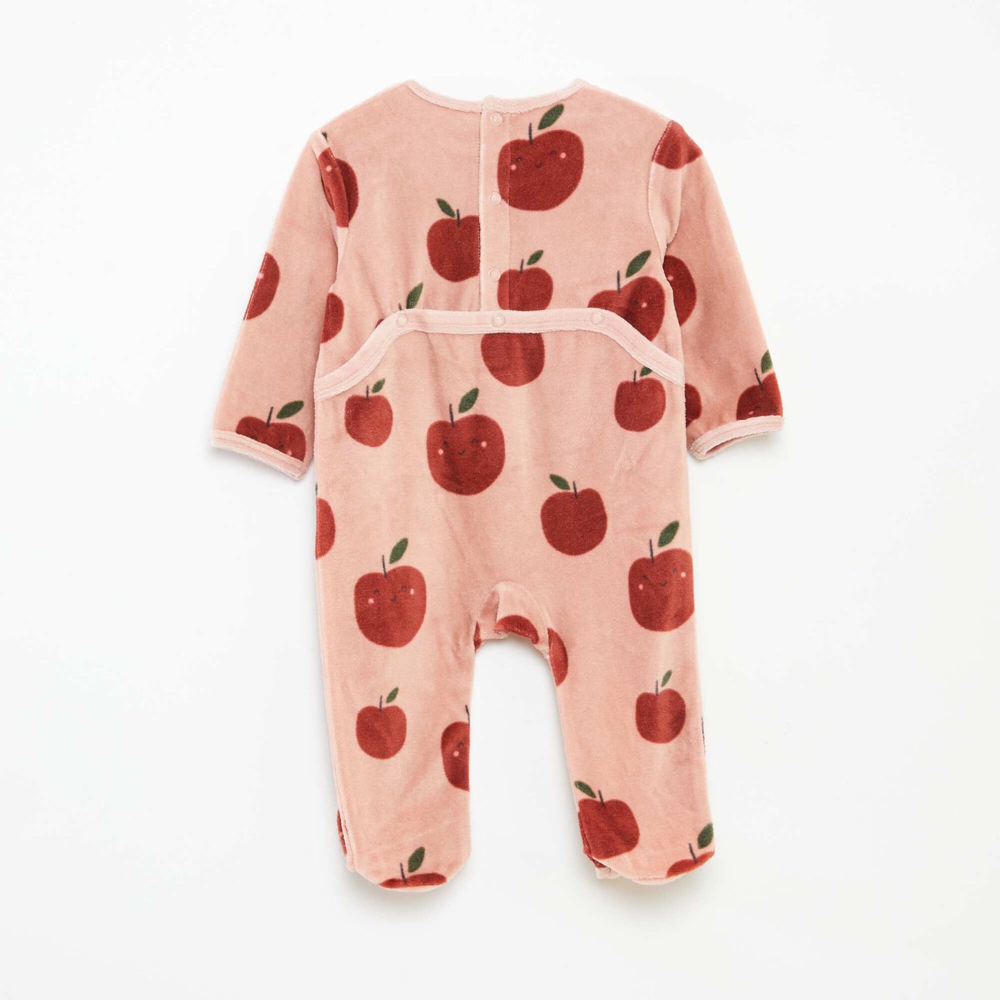 Velour sleepsuit with motif PINK