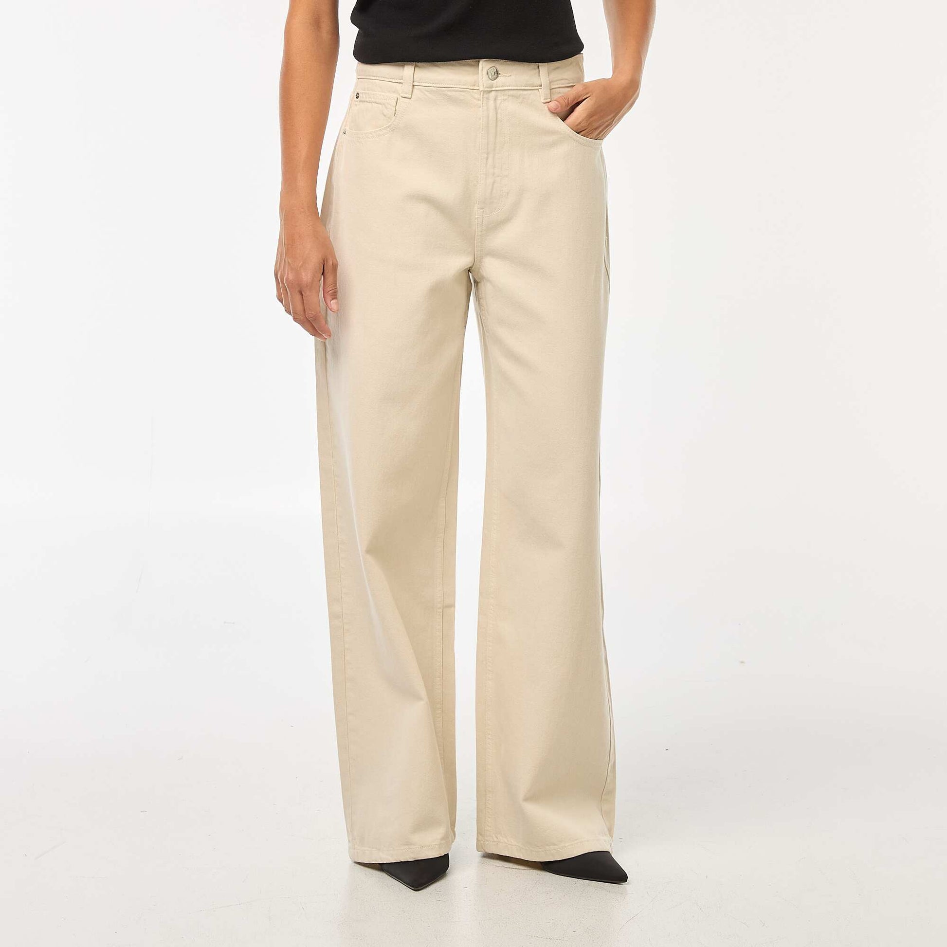 High-rise wide-leg jeans WHITE