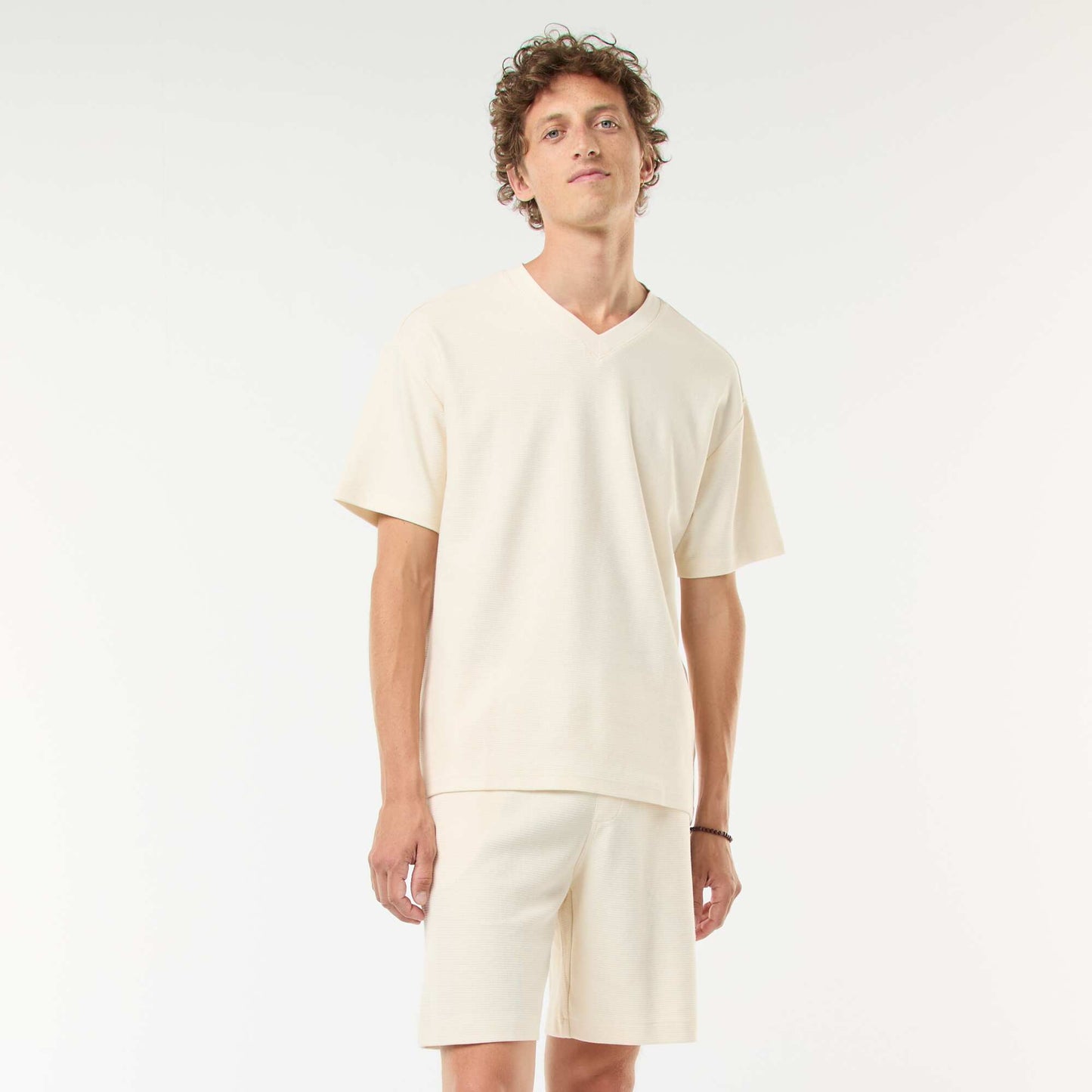 Sports shorts with fancy knit pockets WHITE