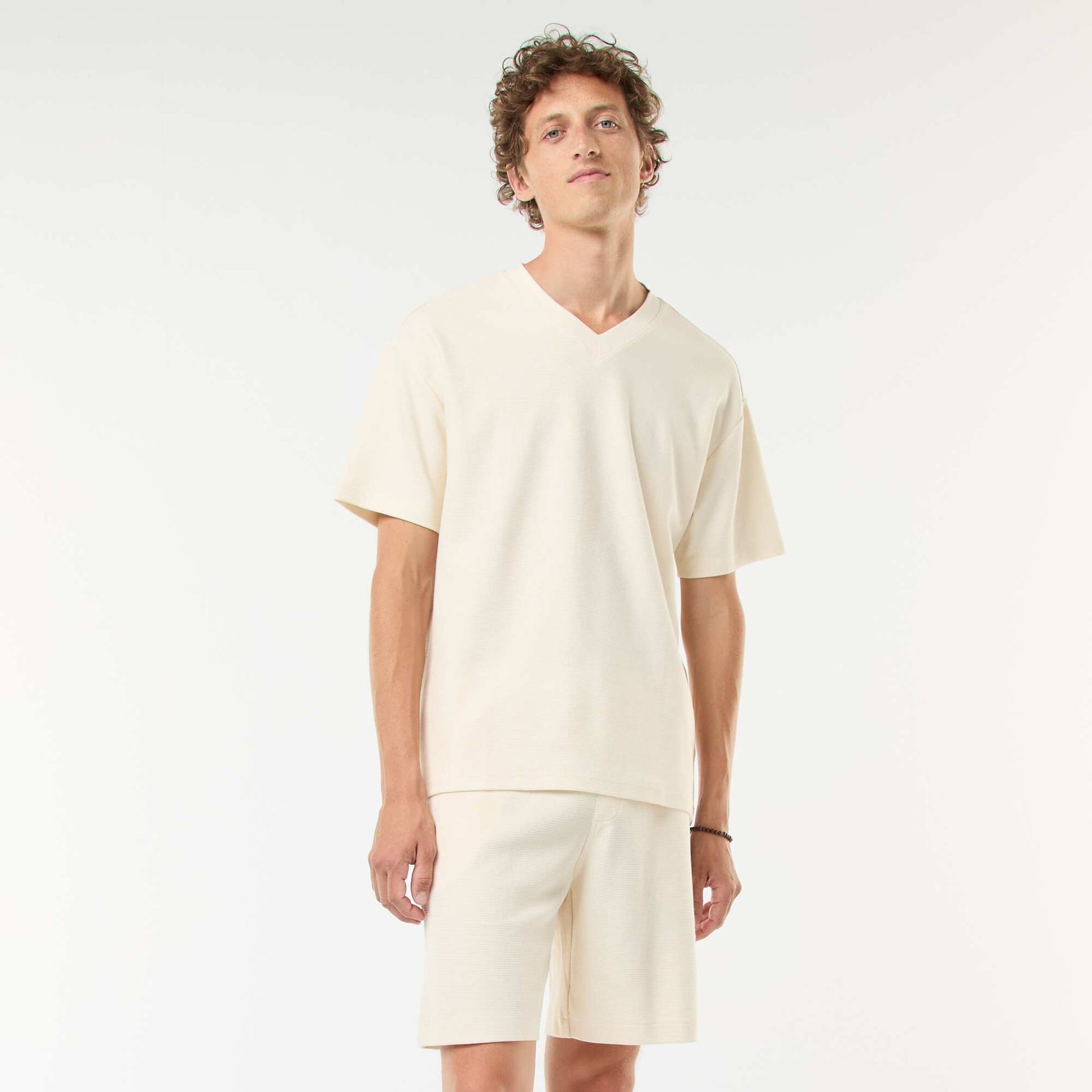 Sports shorts with fancy knit pockets WHITE