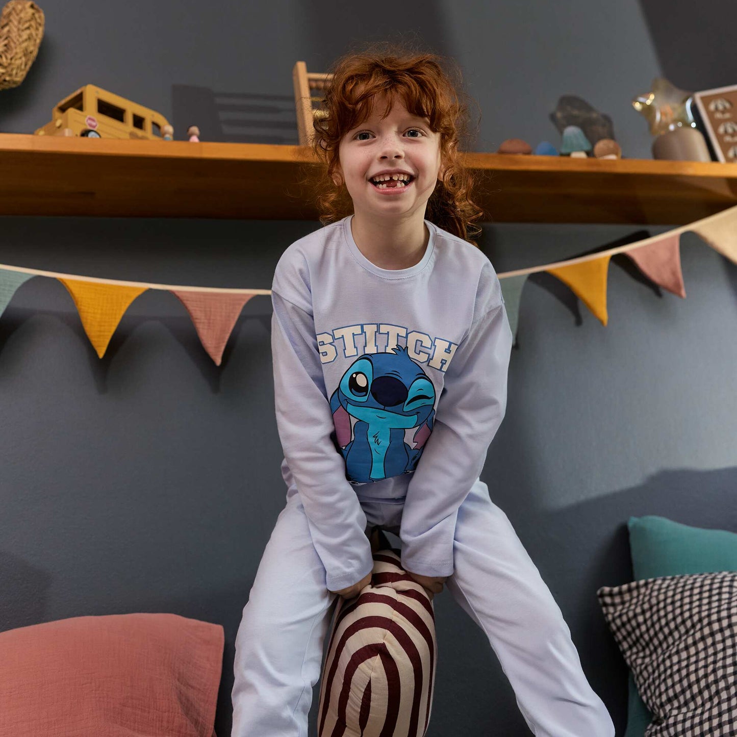 Disney Stitch T-shirt and trousers pyjama set BLUE