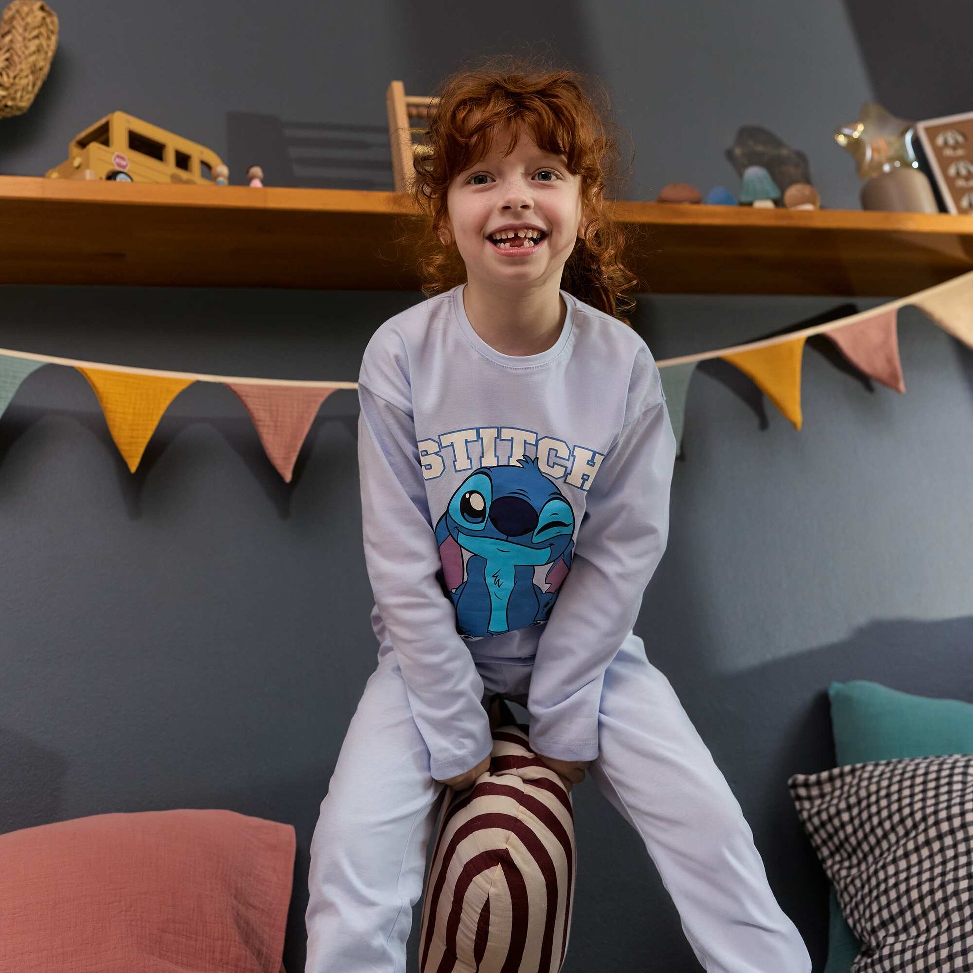 Disney Stitch T-shirt and trousers pyjama set BLUE