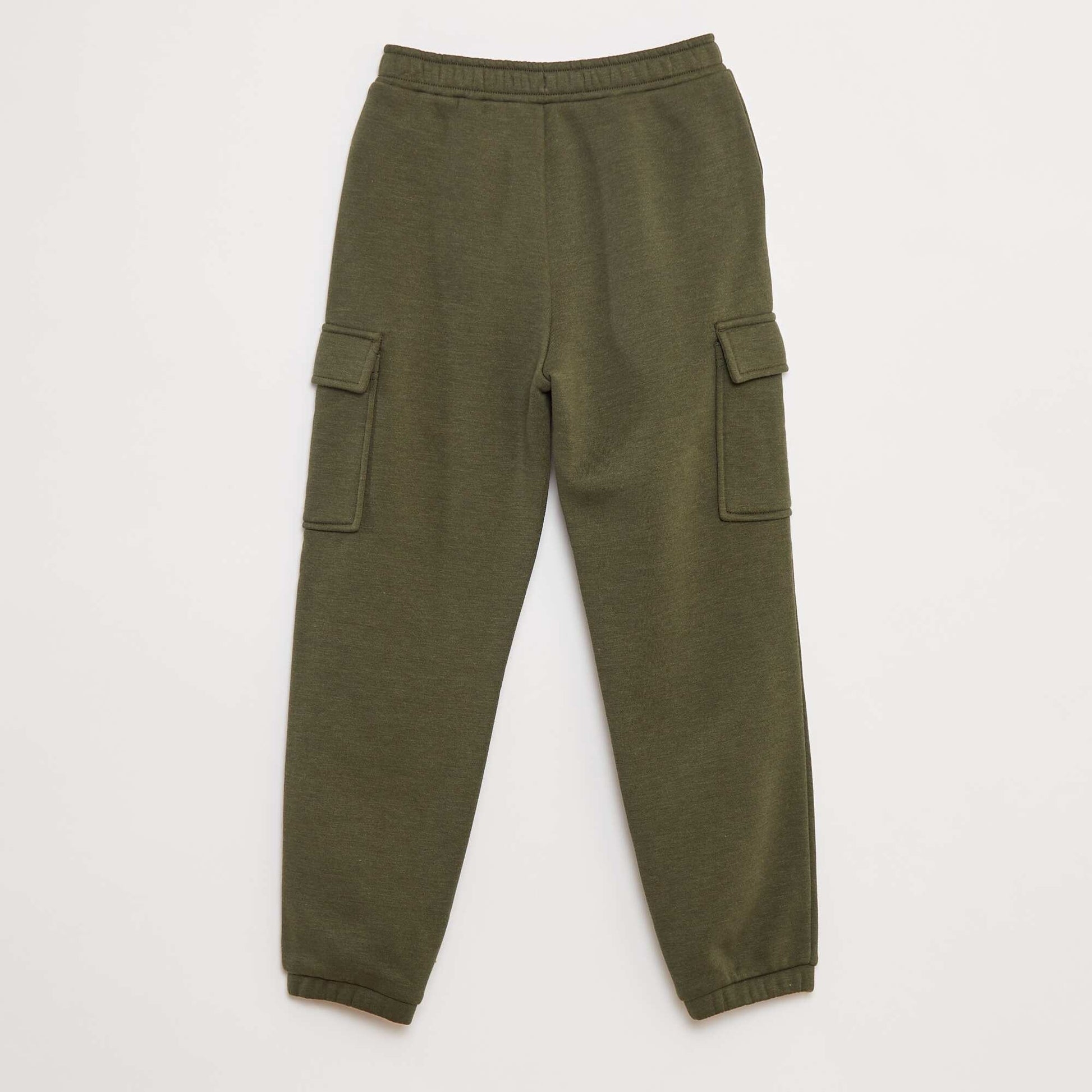 Multi-pocket sweatshirt fabric joggers GREEN